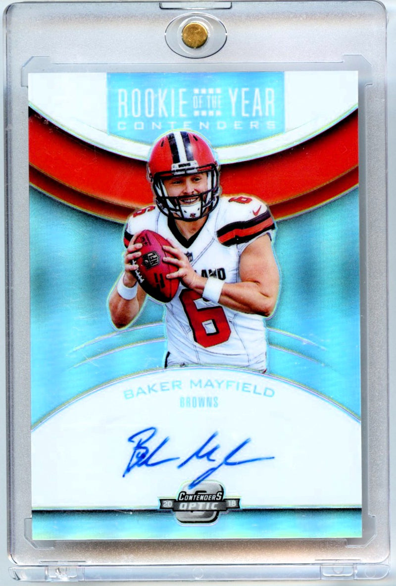 Baker Mayfield 2018 Panini Contenders Optic Rookie Of The Year Contenders Auto #RYA-BM-1