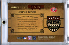 Johnny Bench 2005 Playoff Prime Cuts MLB Icons Dual Patch Auto 8/25 #MLB-24-2