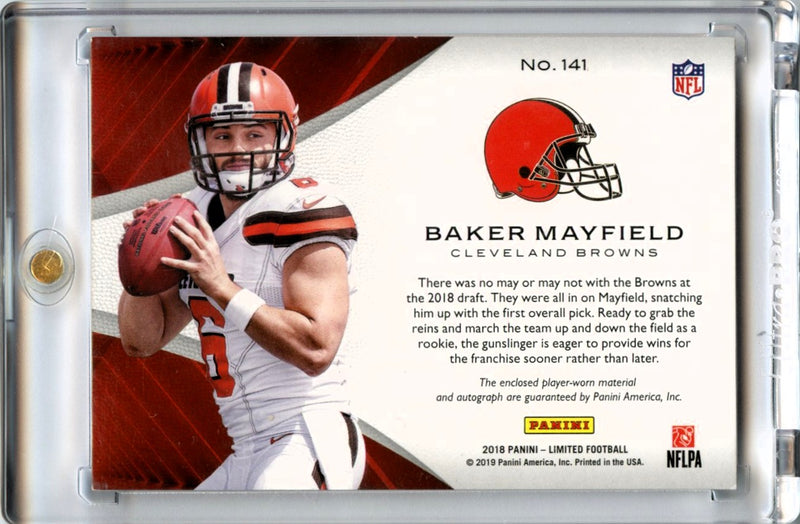 Baker Mayfield 2019 Limited Football Rookie Patch Auto 15/99 #141-2