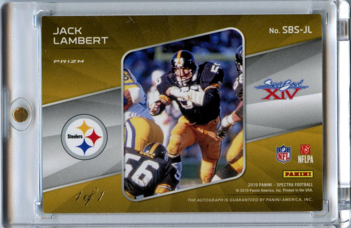 Jack Lambert 2019 Spectra Super Bowl Champion Superfractor 1/1 Auto #SBS-JL-2