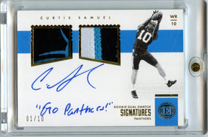 Curtis Samuel 2017 Encased Football Rookie Dual Swatch Signatures Patch Auto 1/10 #RDS-CS