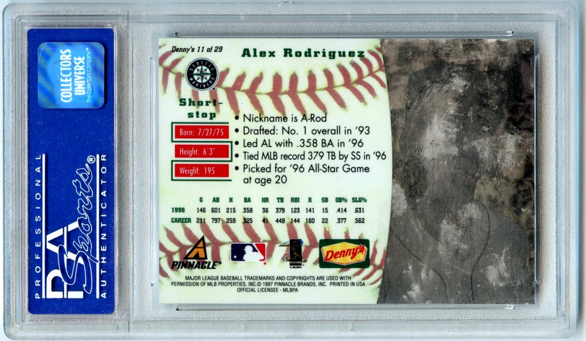 Alex Rodriguez 1997 Denny's 3-D Holograms #11 PSA 9-2