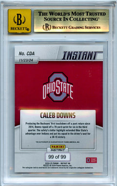 Caleb Downs 2024 Panini Instant NIL Autographs 99/99 #CDA BGS 10 Auto 10-2