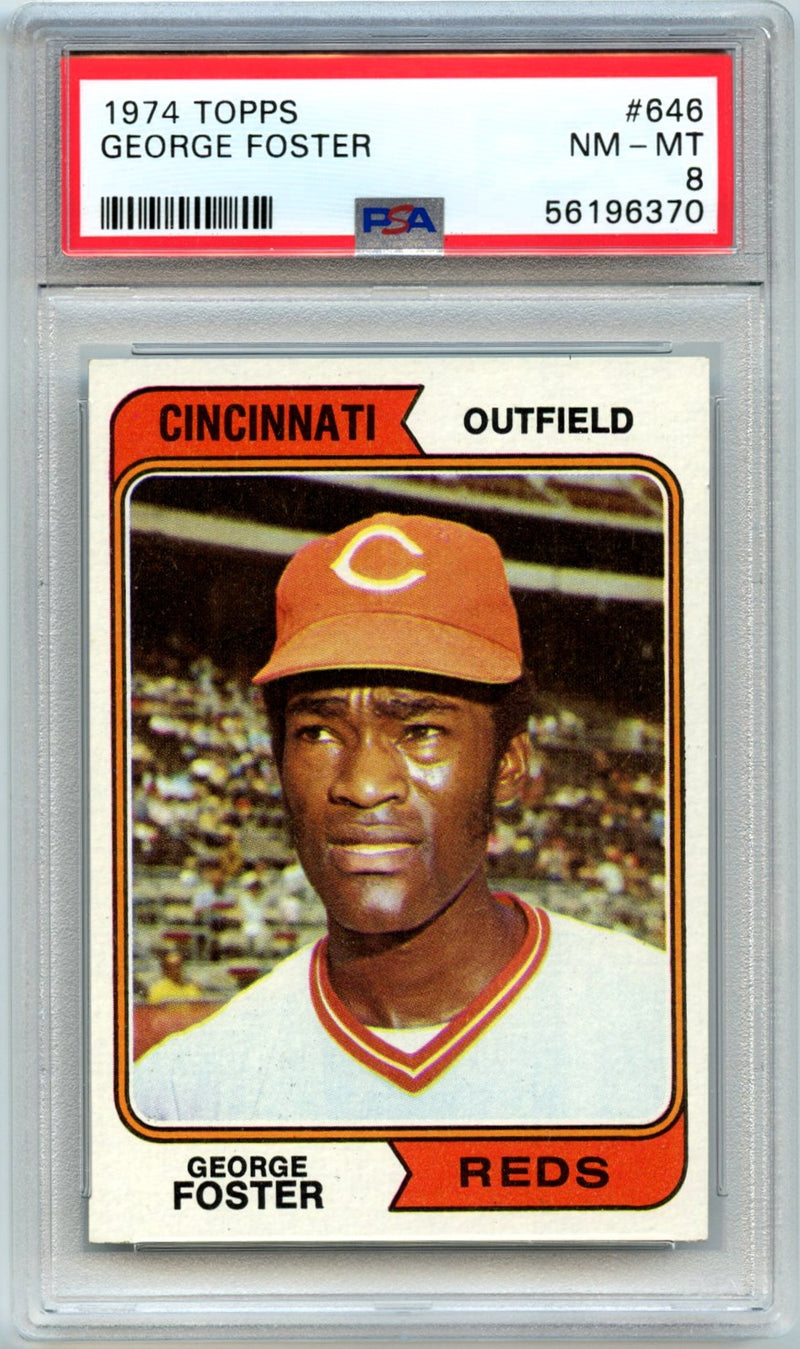 George Foster 1974 Topps #646 PSA 8-1