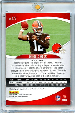 Shedeur Sanders 2025 Panini Absolute Football Rookie Auto #177-2