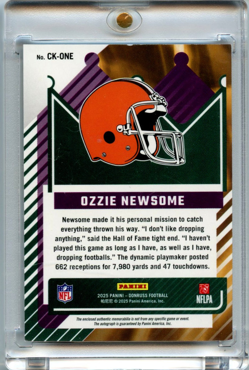 Ozzie Newsome 2025 Donruss Football Canton Kings Patch Auto 9/10 #CK-ONE-2