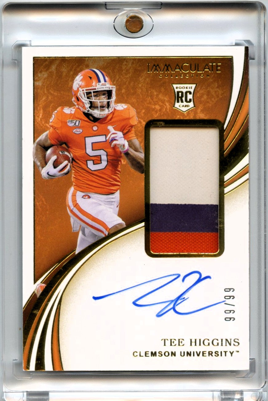 Tee Higgins 2020 Panini Immaculate Collection Collegiate Rookie Patch Auto 99/99 #113