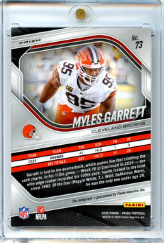 Myles Garrett 2025 Panini Prizm Football Silver Prizm Auto #73-2