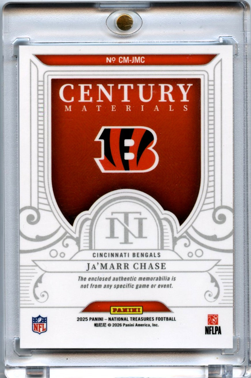 Ja'marr Chase 2025 Panini National Treasures Century Materials Green NFL Shield Patch 3/5 #CM-JMC-2