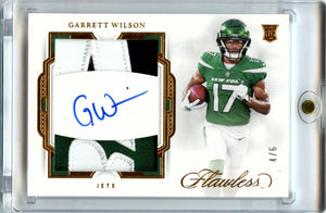 Garrett Wilson 2022 Flawless Football Dual Patch Rookie Auto 4/6 #RDP-GW