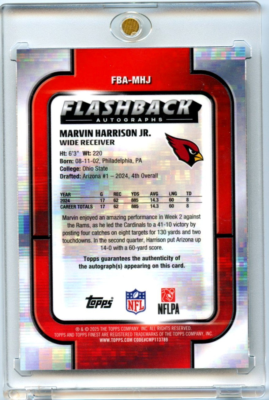 Marvin Harrison Jr. 2025 Topps Finest Flashback Autographs Gold Auto 4/50 #FBA-MHJ-2