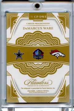 Demarcus Ware 2024 Flawless Football Career Progressions Green Auto 3/5 #CP-DWE-2