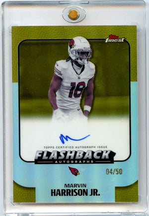 Marvin Harrison Jr. 2025 Topps Finest Flashback Autographs Gold Auto 4/50 #FBA-MHJ