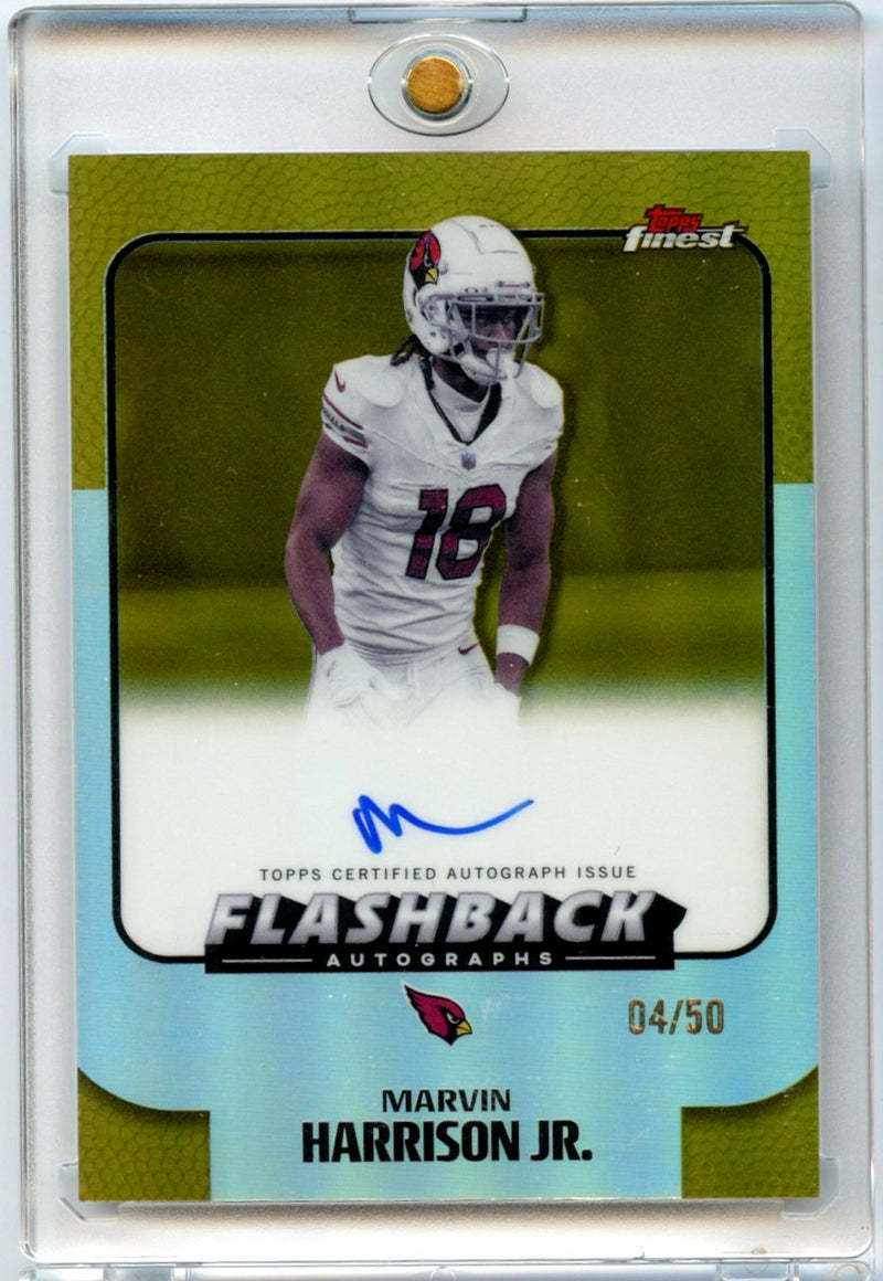 Marvin Harrison Jr. 2025 Topps Finest Flashback Autographs Gold Auto 4/50 #FBA-MHJ-1
