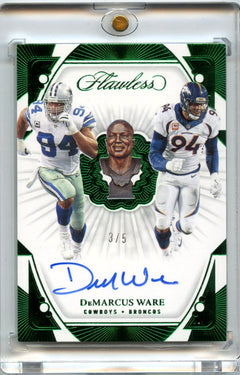 Demarcus Ware 2024 Flawless Football Career Progressions Green Auto 3/5 #CP-DWE-1