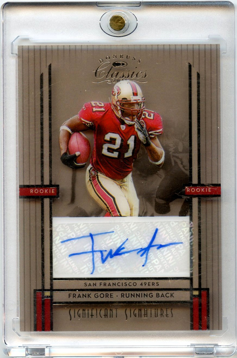 Frank Gore 2021 Clearly Donruss Football Classics Significant Signatures Auto #05-FG-1