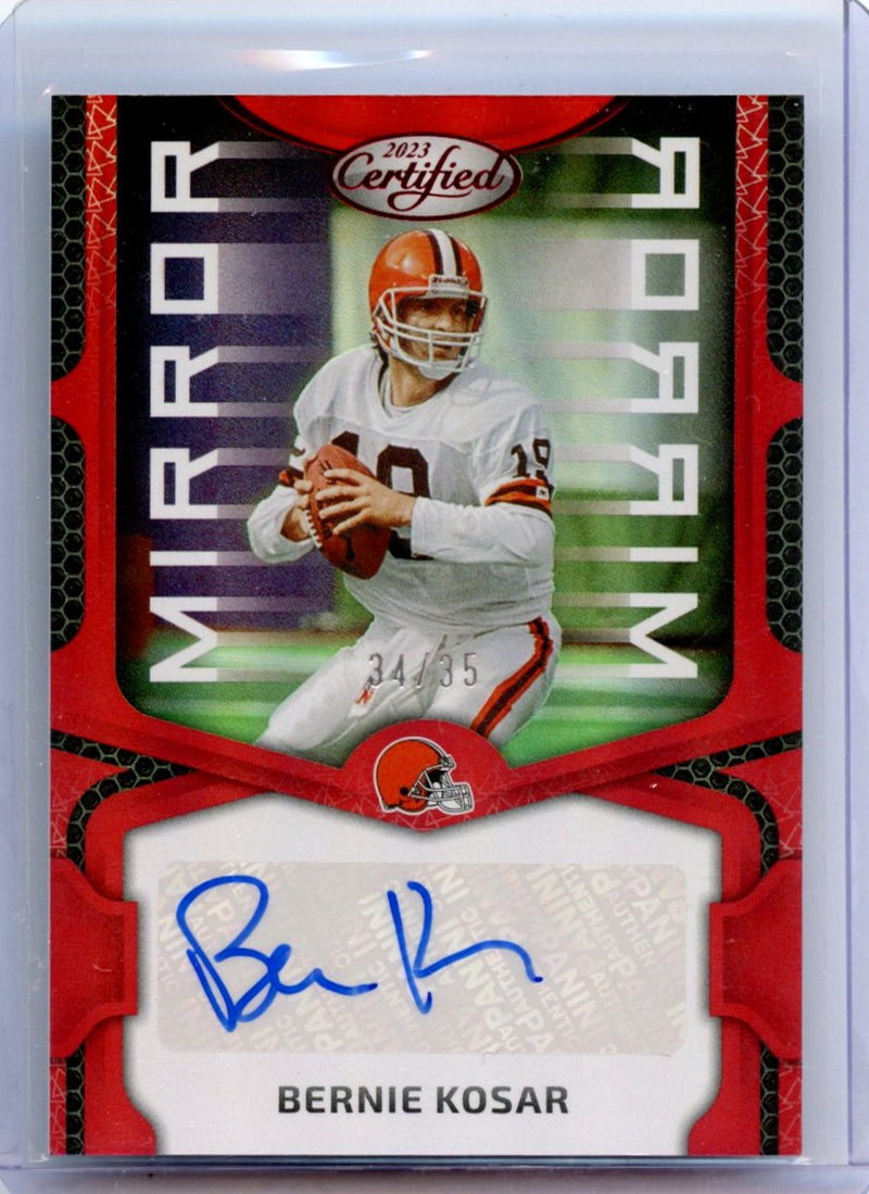Bernie Kosar 2023 Certified Football Mirror Red Auto 34/35 #MS26-1