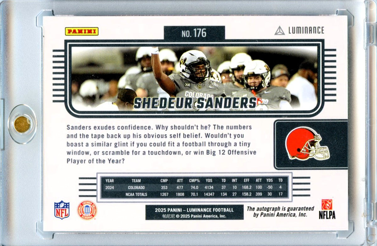 Shedeur Sanders 2025 Luminance Football Rookie Auto 19/100 #176-2
