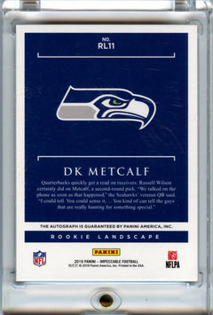DK Metcalf 2019 Impeccable Football Rookie Landscape Rookie Auto 42/75 #RL-11-2