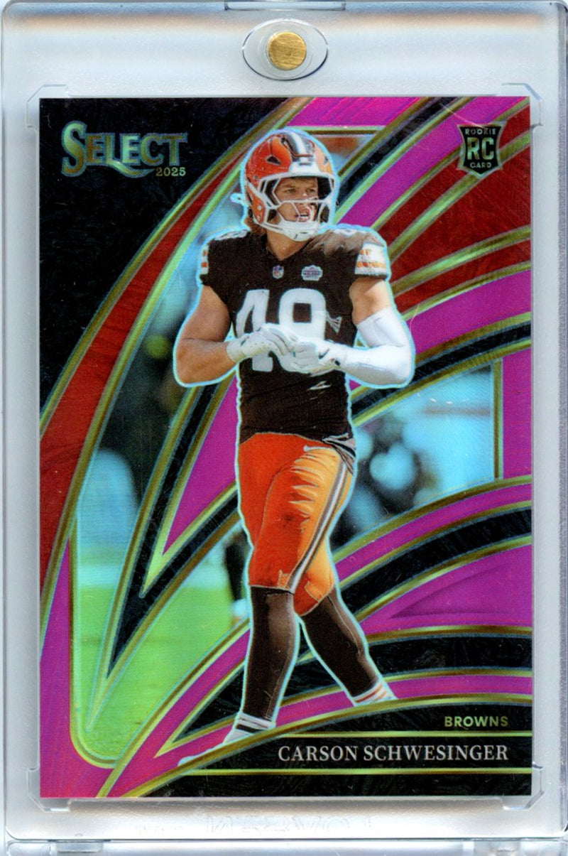Carson Schwesinger 2025 Panini Select Football Club Level Purple Prizm 4/6 #254-1