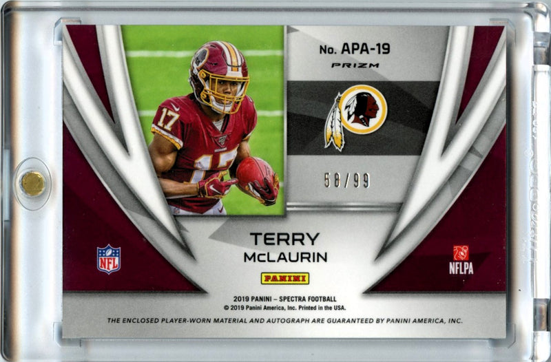 Terry Mclaurin 2019 Spectra Football Aspiring Rookie Patch Auto 58/99 #APA-19-2