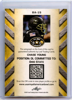 Chase Young 2017 Leaf US Army All American Bowl Auto #BA-15-2
