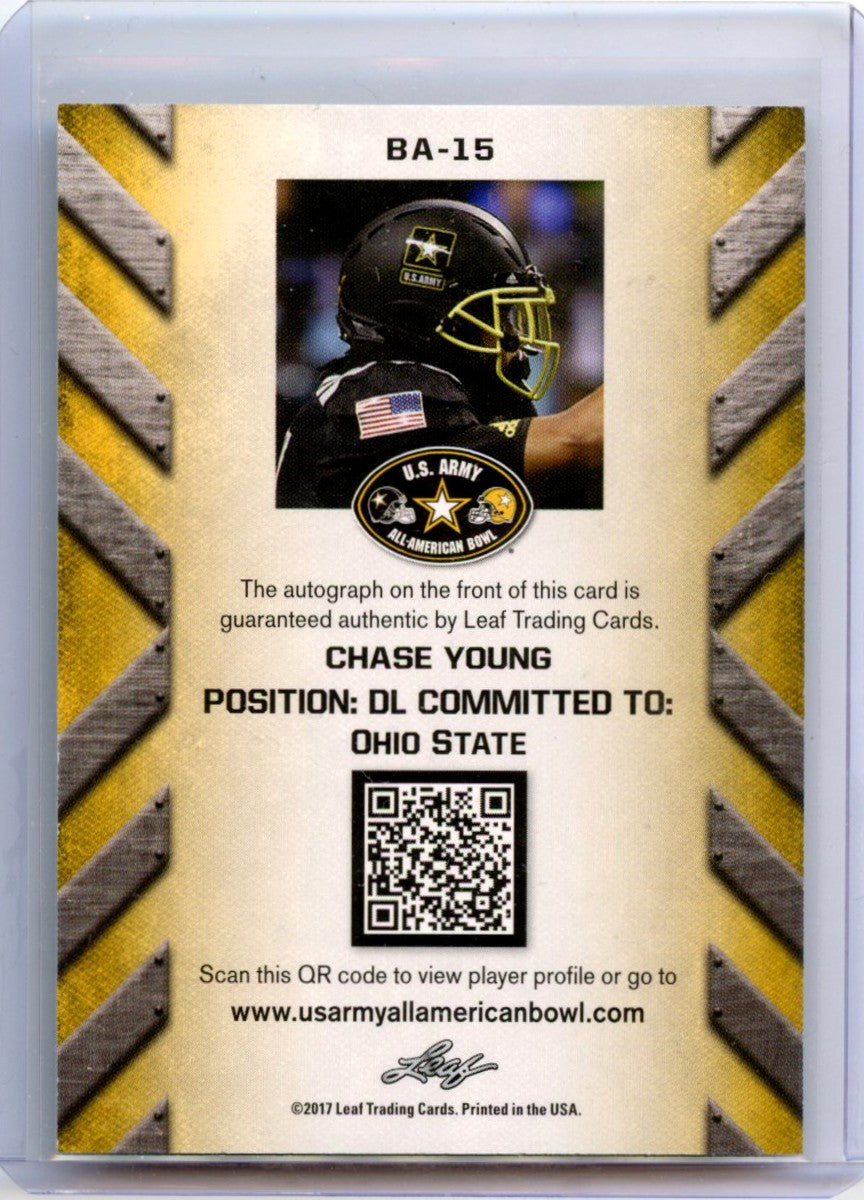Chase Young 2017 Leaf US Army All American Bowl Auto #BA-15-2