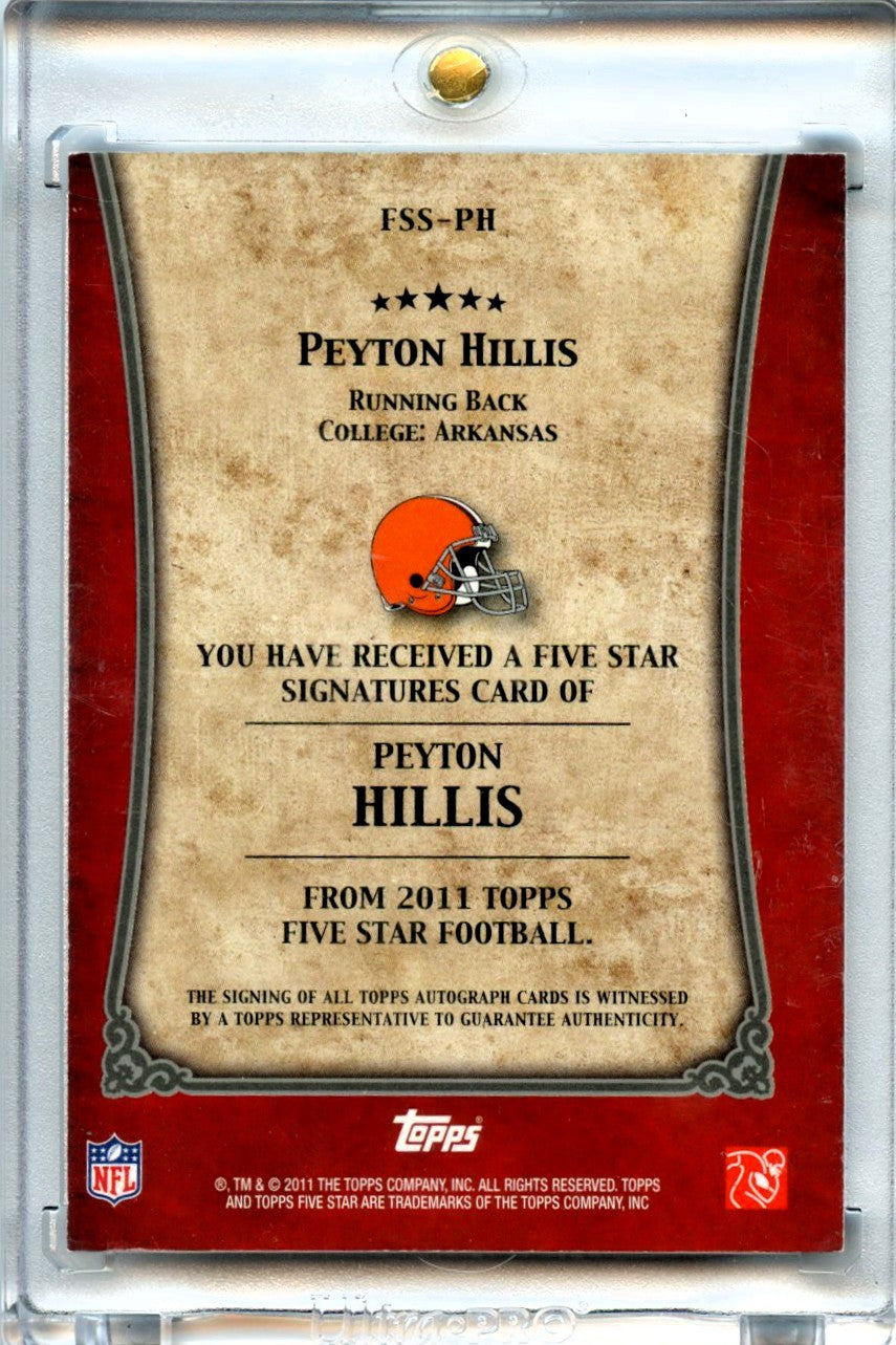 Peyton Hillis 2011 Five Star Football Signature Auto 70/150 #FSS-PH-2