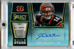Andy Dalton 2014 Panini Select Football Select Stars Game Worn Laundry Tag Patch Auto 1/1 #AS-AD-1