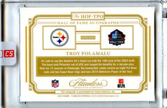 Troy Polamalu 2023 Flawless Football Hall Of Fame Autographs Green 1/5 #HOF-TPO-2