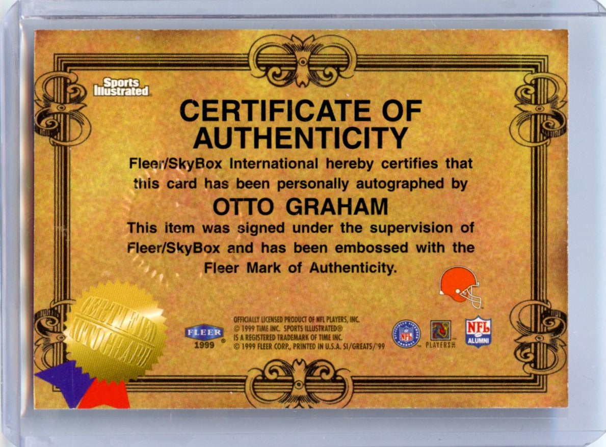 Otto Graham 1999 Fleer Sports Illustrated Greats Of The Game Autograph Collection Auto-2