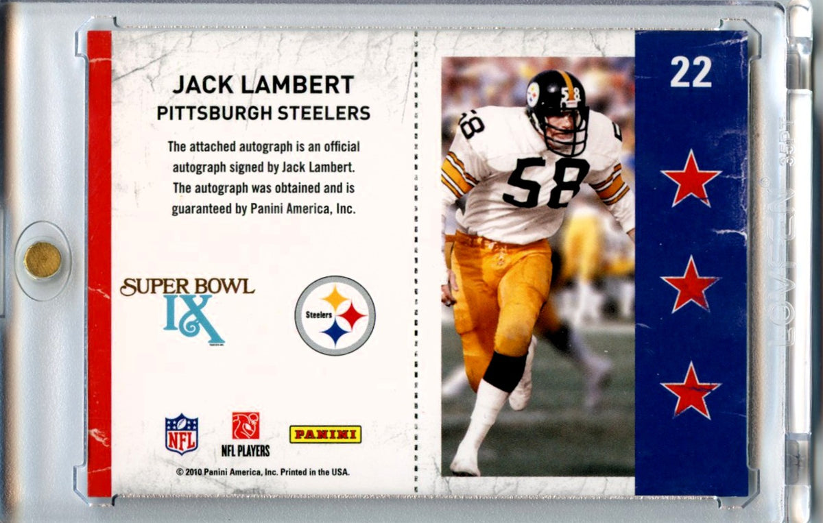 Jack Lambert 2010 Panini Playoff Contenders Super Bowl Tickets Auto #22-2