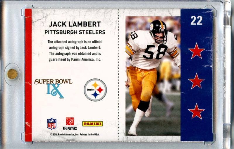 Jack Lambert 2010 Panini Playoff Contenders Super Bowl Tickets Auto #22-2