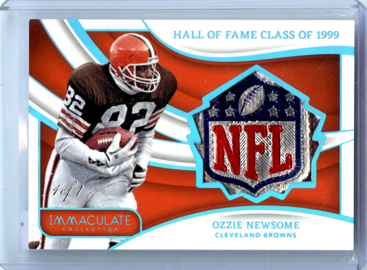 Ozzie Newsome 2024 Immaculate Collection Hall Of Fame Class Of 1999 NFL Shield 1/1 #HOF-ONE