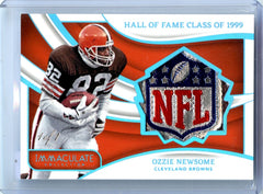 Ozzie Newsome 2024 Immaculate Collection Hall Of Fame Class Of 1999 NFL Shield 1/1 #HOF-ONE-1