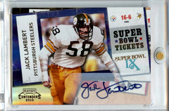 Jack Lambert 2010 Panini Playoff Contenders Super Bowl Tickets Auto #22-1