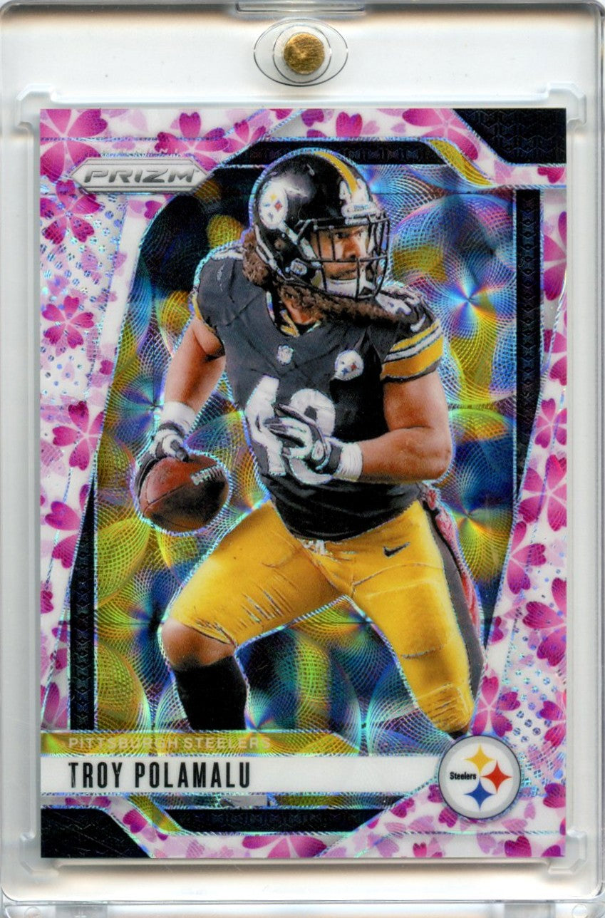 Troy Polamalu 2024 Panini Prizm Football Cherry Blossom 3/15 #248