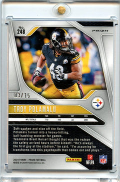 Troy Polamalu 2024 Panini Prizm Football Cherry Blossom 3/15 #248-2