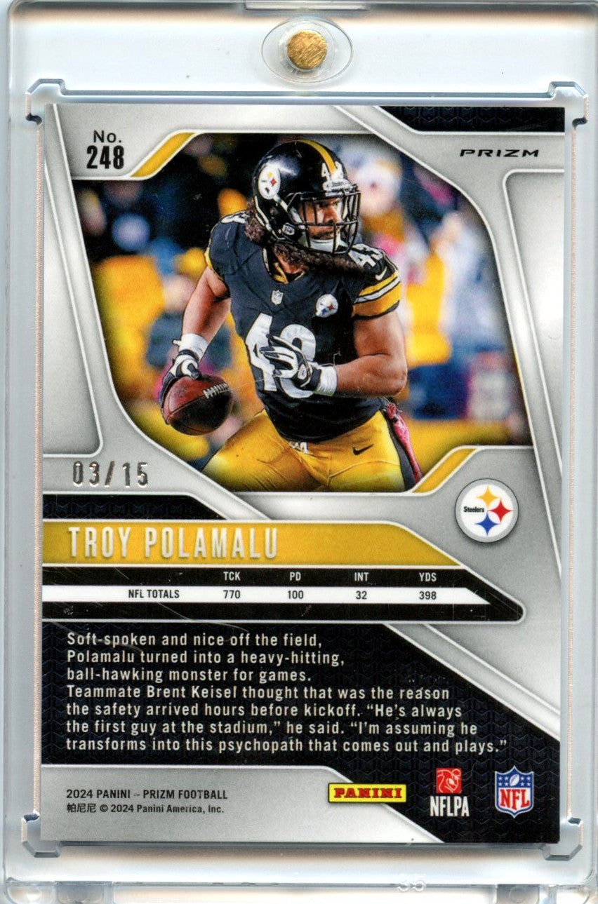 Troy Polamalu 2024 Panini Prizm Football Cherry Blossom 3/15 #248-2