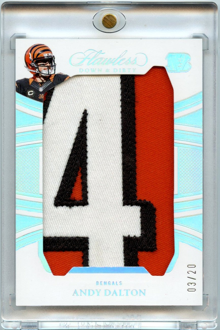 Andy Dalton 2025 Panini Flawless Football Prime Down & Dirty Jumbo Patch 3/20 #11