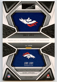 Jerry Jeudy 2020 Panini Playbook Booklet Rookie Patch Auto 132/249 #206-2