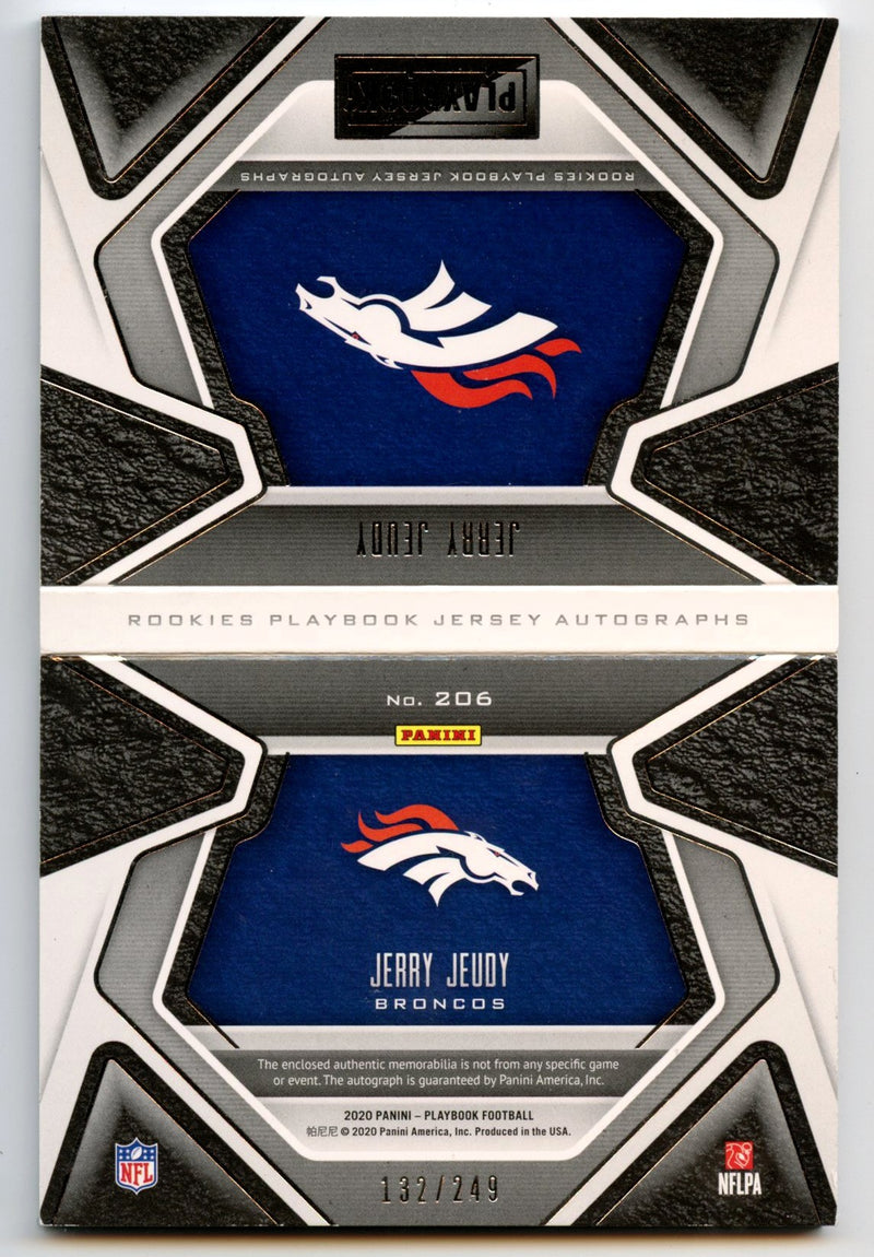 Jerry Jeudy 2020 Panini Playbook Booklet Rookie Patch Auto 132/249 #206-2