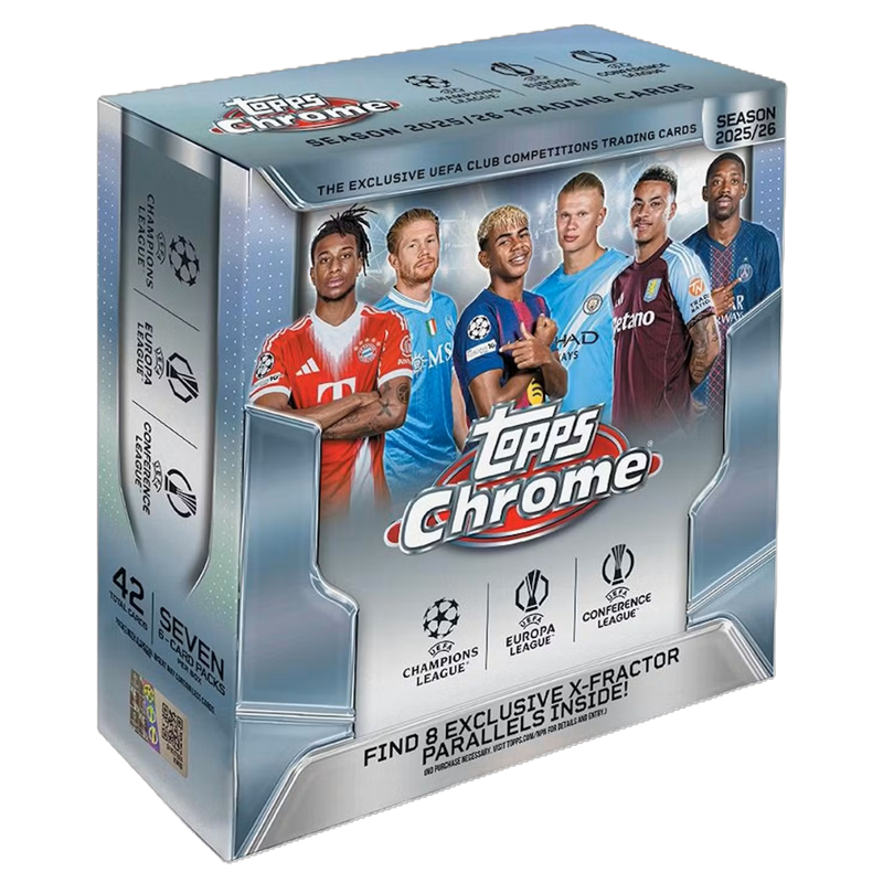 2025/26 Topps Chrome UEFA Club Competitions Soccer Mega Box-1