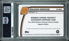 Benjamin Morrison RC 2024 Bowman U Chrome Sapphire Orange Rookie Auto SP 14/25 PSA 10-2
