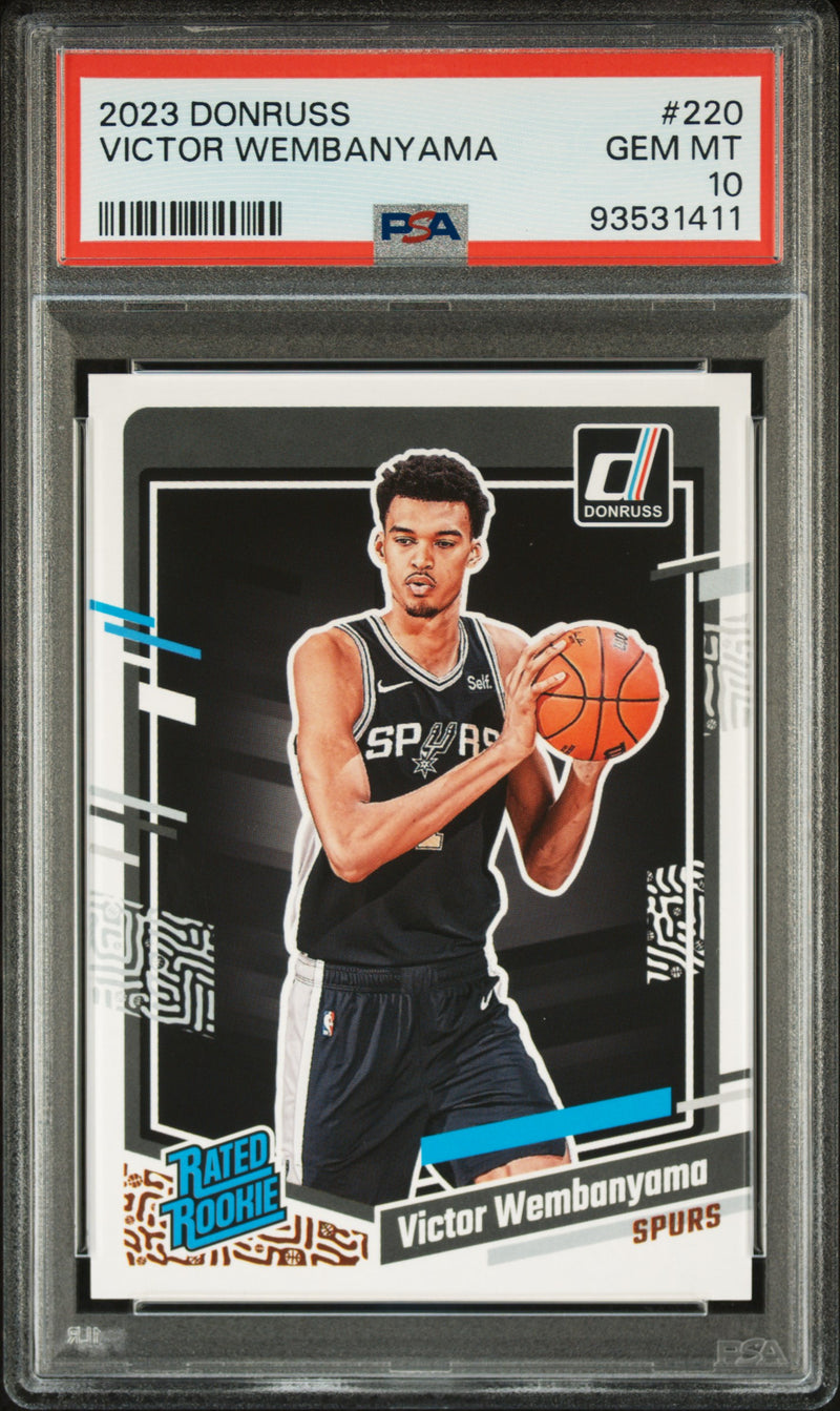 Victor Wembanyama RC 2023-24 Donruss Rated Rookie #220 PSA 10-1