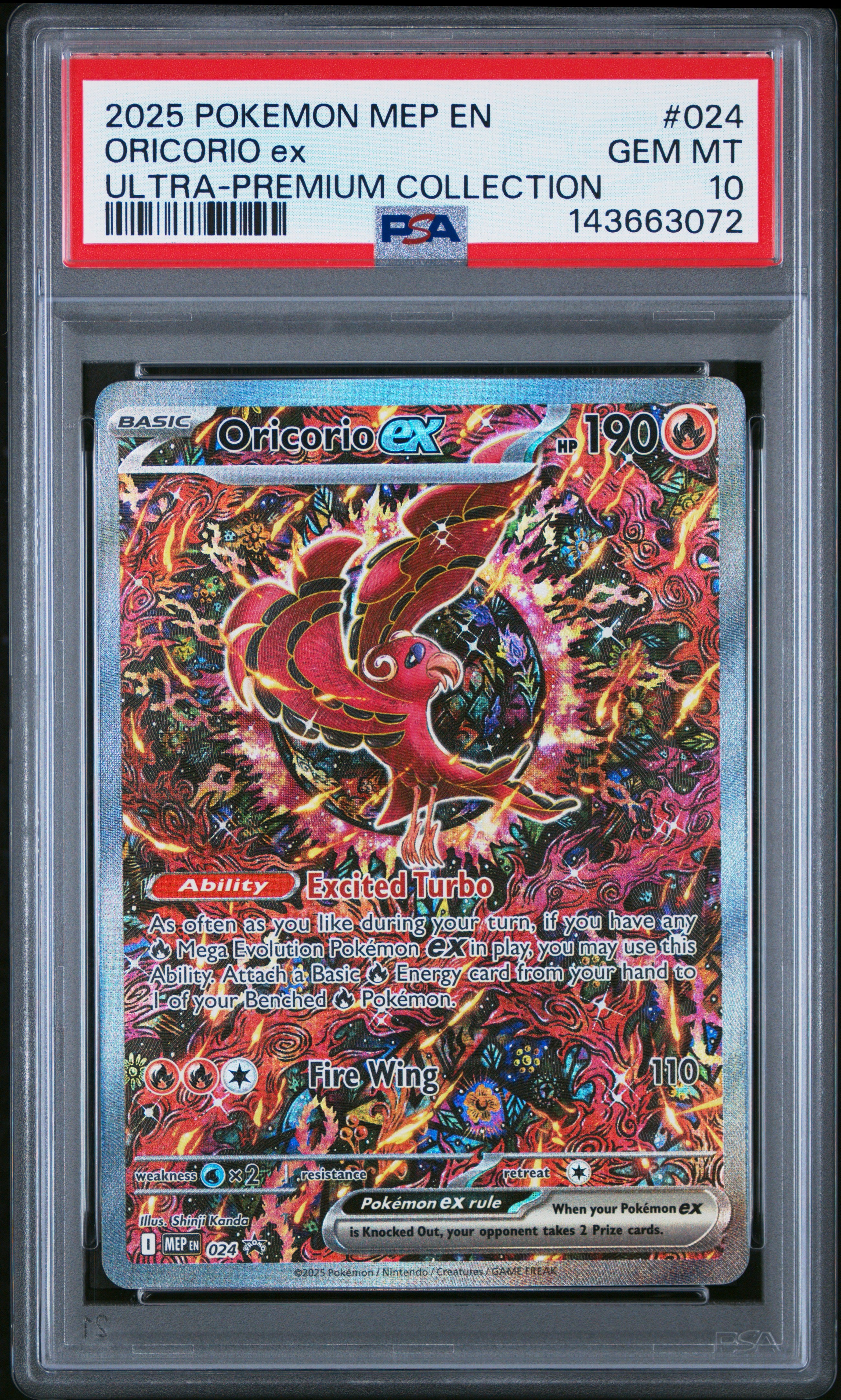 Oricorio EX 2025 Pokemon Mega Evolution Black Star Promo #024 PSA 10