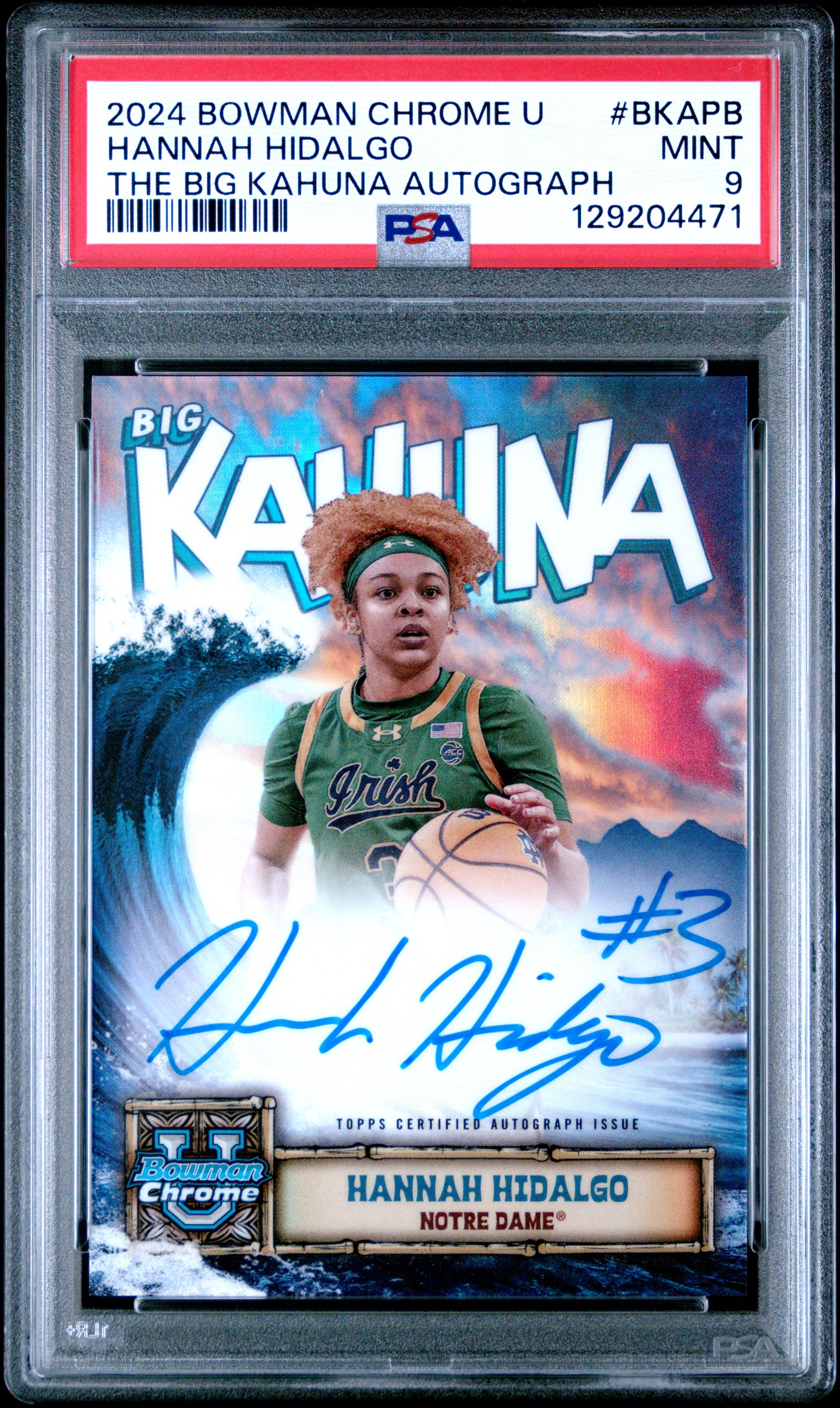 Hannah Hidalgo RC 2024-25 Bowman U Chrome Big Kahuna Rookie Auto SSP PSA 9