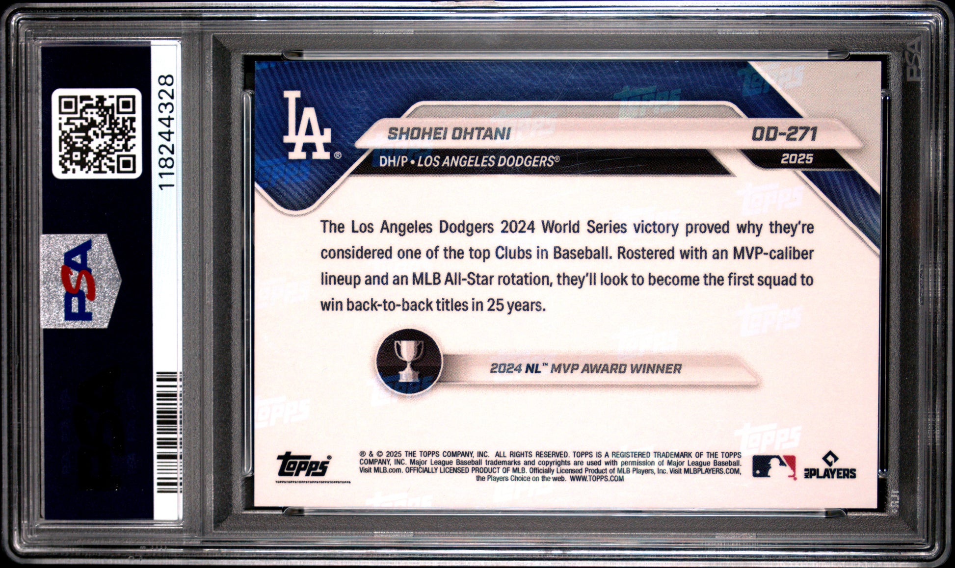 Shohei Ohtani 2025 Topps Now Gold Road To Opening Day SP 11/50 PSA 9-2