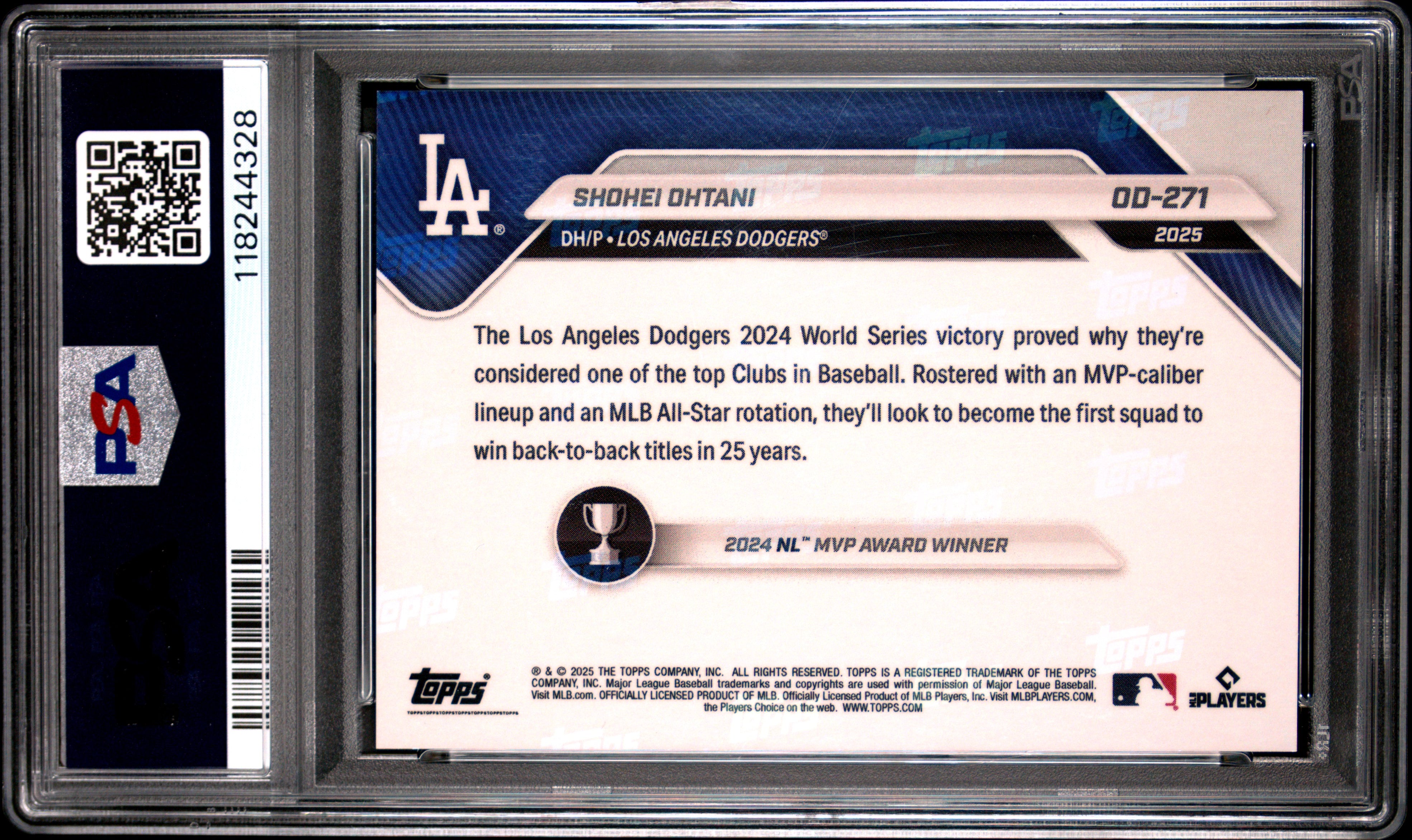Shohei Ohtani 2025 Topps Now Gold Road To Opening Day SP 11/50 PSA 9-2