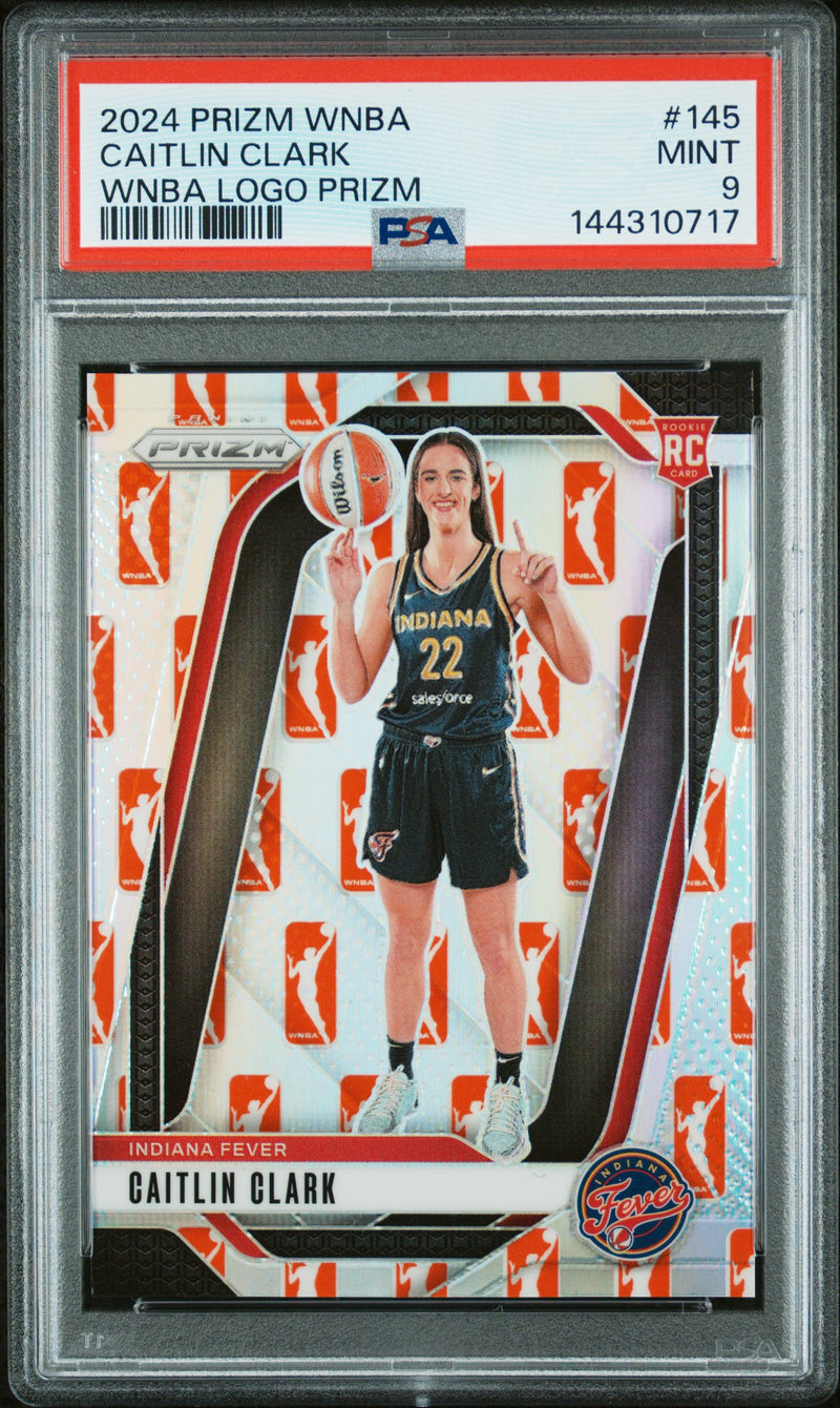 Caitlin Clark RC 2024 Panini Prizm WNBA Logo Rookie #145 PSA 9-1